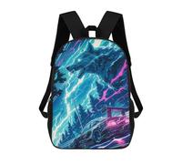 Lightning Super Car Wolf Modischer, Lässiger Kinderrucksack, 3D-gedruckter Schulrucksack Für Jungen, Großer Rucksack 17inch