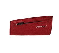 LIGHTPAK 43096 Stifteetui, Federtasche aus Filz, Schlampermappe in Tropfenform, Federmäppchen mit Reißverschluss, Filzetui für Lange Schultage und Arbeitstage geeignet, rot, ca. 20 x 11 x 2,5 cm