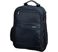 LIGHTPAK 46103 Laptop Rucksack Ececutive Line ECHO 1, Backpack aus Nylon, Rückentasche 42 x 38 x 29 cm, schwarz + Büroset mit Schere, Cutter, Einlocher, Tacker mit Klammern, in transparenter Tasche