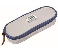 Lightpak 46143 - Schreibgeräteetui WILD Child, Federmappe in beige-blau, Stiftetui aus Polyester, Federmäppchen mit großem Hauptfach und 4 elastischen Bändern, Stifteetui ca. 9,5 × 23,5 × 5 cm