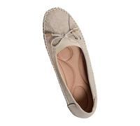 Lightweight Anti-Slip Breathable for Women, Dressy Slip-On Bow-Knot Flats Loafers Women Dressy Casual Comfortable Slip-On Ballet Flats Shoes for Office Work Driving (40,Beige)
