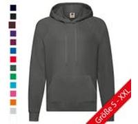 LIGHTWEIGHT HOODED SWEAT | Leichter Unisex Kapuzen-Sweatshirt Hoodie – Raglanärmel, Kängurutasche, Baumwolle/Polyester-Mischgewebe graumeliert XL