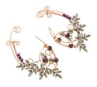 LIGIGWASH 1 Paar Roségold Blattohrringe Ohrmanschetten ohne Piercing Handgefertigte Feen Ohrringe für Frauen und Teenager Leichte Ohrklemmen für Alltag und Besondere Anlässe