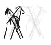 LIGIGWASH 2 Paar Lange Boho Perlenohrringe mit Schleife und Quasten 25cm Mehrlagig für Damen Statement Schmuck für Party Hochzeit und Geburtstag