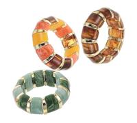 LIGIGWASH 3 Stück Böhmischer Breiter Acryl Armreif Breites Böhmisches Klobiges Armband Damenmanschetten Stretch Vintage Klobiges Armband Böhmisches Elastisches Armreifarmband Bunte