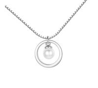 LIGIGWASH Damen Halskette Sterling Silber mit Rundem Perlenanhänger Modische Vielseitige Schmuckkette für Frauen Schlichtes Design Geschenk für Besondere Anlässe