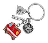 LIGIGWASH Feuerwehr Schlüsselanhänger Vintage Feuerwehrmann Schlüsselbund Anhänger für Männer Rucksack Dekoration Praktischer Feuerwehr Geschenke Schlüsselring