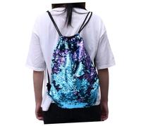 LIGIGWASH Modischer Pailletten Rucksack Mit Kordelzug Großer Beutel Mit Zweifarbigen Meerjungfrauen Pailletten Vielseitige Strandtasche Für Damen Und Teenager