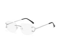 LIGOES Metall Quadrat Sonnenbrille Frauen Mode randlose Sonnenbrille für Männer Unisex UV400 Schattierungen (silver with clear)