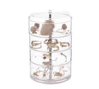 LIGSLN Platzsparender Schmuck Aufbewahrungs Organizer Mit 3/4/5 Ebenen Stapelbares Drehbares Gehäuse Platzsparendes Tragbares Display Mehrschichtige Transparente Box Behälter