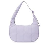 LIGSLN Wasserabweisende, gesteppte Nylon-Schultertasche, übergroßes Puffer-Design, bequeme Crossbody-Tragetasche, gesteppte Schultertasche aus Nylon, violett, One Size