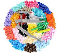 LIHAO SNAPS 300 Druckknöpfe Set mit Zange 24 Farbiger Plastik Druckknopf T5 Druckknopfzange ohne Nähen Werkzeug für Button Kleidung Basteln DIY