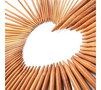 LIHAO Stricknadel Bambus Set 15 Größen (75 STK.) 2.0-10.0mm Doppelspitzig Handarbeit Knitting Needles Crochet Hooks