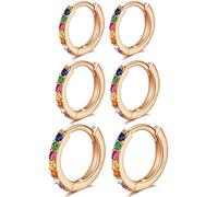 LIHELEI Ohrringe Damen Silber Zirkonia Ohrstecker Cartilage Huggies S925 Sterling Silber Ohrstecker 2/3/4 Paar Silber/Gold/Rosegold