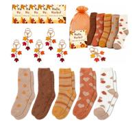 LIHIQIYA Herbst Socken Damen Kuschelsocken Herbst Geschenk Flauschige Socks | Schlafsocken Frauen für Herbst Winter Schön Das du da Bist Gastgeschenke für Gäste Weihnachtssocken Wintersocken Thermosocken