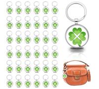 LIHIQIYA Silvester Glücksbringer Schlüsselanhänger, 36er Vierblättriges Kleeblatt Schlüsselanhänger Set, 2026 Neujahr Geschenke Grüner Glücksbringer Anhänger Viel Glück Prüfung für Schüler Kinder