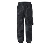 LiiYii Cargo Hose Für Jungen Kind Entspannt Elastische Taille Jogginghose Sport Schuluniform Schwarz 146-152