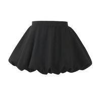 LiiYii Faltenrock Mädchen Mädchen Blasenröcke Blasen Skort Rock Karo Rock Blasen Skort Tennis Karierter Shorts Skorts Tanz Blasenröcke Schwarz 15-18 Jahre