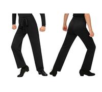 LiiYii Tanzhosen Für Kinder Jungen Klassische Und Moderne Tanzhosen Leggings Mit Reißverschluss Jazz Samba Rumba Salsa Hosen Schwarz 158-164
