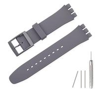 Lijinlan Ersatz-Silikonarmband für Swatch 17 mm, 19 mm, 20 mm, wasserdichtes Armband, Uhrenarmband für Swatch (17 mm, grau)