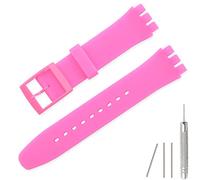 Lijinlan Ersatz-Silikonband für Swatch 17 mm 19 mm 20 mm, wasserdichtes Uhrenarmband für Swatch (19 mm, Hot Pink)