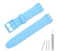 Lijinlan Ersatz-Silikonband für Swatch 17 mm 19 mm 20 mm, wasserdichtes Uhrenarmband für Swatch (19 mm, hellblau)