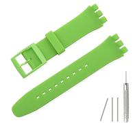 Lijinlan Ersatz-Silikonband für Swatch 17 mm 19 mm 20 mm, wasserdichtes Uhrenarmband für Swatch (19 mm, hellgrün)