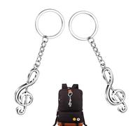 LiJuanWang 2 Stücke Musiknoten Schlüsselanhänger,Musik Note/Notenschlüssel Schlüsselanhänger,Metall Musical Zeichen Keychain,Musik Thema Party Schlüsselring,Geschenk Geschenkidee