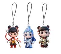 LiJuanWang Schlüsselanhänger-Anhänger,6 Stück Anime Ne Zha Figur Rucksack-Anhänger,Ne Zha Schulranzen-Anhänger,Pop Figuren Actionfiguren Sammelfiguren Erwachsene Kinder Anhänger