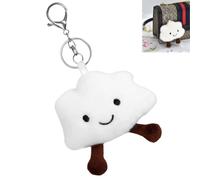 LiJuanWang Wolken Schlüsselanhänger,Niedliche Plüsch Wolken-Anhänger,Lustiger Schlüsselanhänger mit lächelnder Wolke,für Taschen,Rucksäcke,Geldbörsen,Geschenke schlüsselanhänger