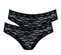 LIKE IT Nina von C 6005 - Spitzen Minislip - 2er-Pack (L, Schwarz)
