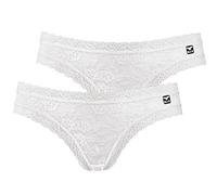 LIKE IT Nina von C 6005 - Spitzen Minislip - 2er-Pack (L, Weiß)