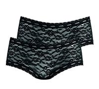 LIKE IT Nina von C 6005 - Spitzen Panty - 2er-Pack (S, Schwarz)