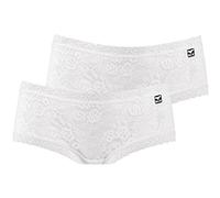 LIKE IT Nina von C 6005 - Spitzen Panty - 2er-Pack (S, Weiß)