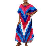 LikeJump Damen Bohemien Maxi Strickjacke Kaftan Übergröße Strandkleider Lang Kleid Kimono Badeanzug Cover Ups