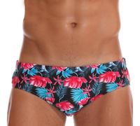 LikeJump Herren-Badeanzug, niedrige Taille, Badehose, Board-Shorts, Surf-Shorts, Badeanzüge, Bikinihose, E, Schwarz, Rot, Grün, L/XL