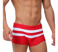 LikeJump Herren-Badeshorts, Slips, Badeanzüge, Surfhose, Badeanzüge, Bikini-Unterteil, B Rot, L/XL