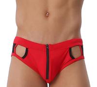 LikeJump Herren-Lauf-Shorts, Badeanzüge, Board-Surf-Badehose, Badehose, D Rot, XL