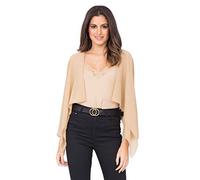 likemary Bolero Damen festlich - Bolerojäcken für Abendkleid - Eleganter durchsichtiger Cardigan - Überwurf für tagsüber & Abendveranstaltungen Beige 44 (UK 18)