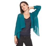 likemary Bolero Damen festlich - Bolerojäcken für Abendkleid - Eleganter durchsichtiger Cardigan - Überwurf für tagsüber & Abendveranstaltungen Grünblau 36 (UK 10)