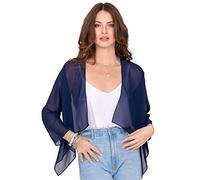 likemary Bolero Damen festlich - Bolerojäcken für Abendkleid - Eleganter durchsichtiger Cardigan - Überwurf für tagsüber & Abendveranstaltungen Blaubeere 40 (UK 14)