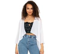 likemary Bolero Damen festlich - Bolerojäcken für Abendkleid - Eleganter durchsichtiger Cardigan - Überwurf für tagsüber & Abendveranstaltungen Weiß 40 (UK 14)