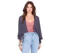likemary Bolero Damen festlich - Bolerojäcken für Abendkleid - Eleganter durchsichtiger Cardigan - Überwurf für tagsüber & Abendveranstaltungen Grau 40 (UK 14)