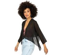likemary Bolero Damen festlich - Bolerojäcken für Abendkleid - Eleganter durchsichtiger Cardigan - Überwurf für tagsüber & Abendveranstaltungen Schwarz 42 (UK 16)