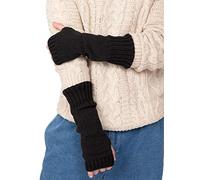 likemary Handschuhe Herren Winter Fingerlose Winterhandschuhe für Männer aus 100% Merinowolle Handwärmer für Hände Halbfingerhandschuhe Ethisch handgefertigtes Geschenk Schwarz Lang