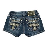 LIKENDWB Shorts Damen Subgrau-Saison Trend Dreidimensional U-line Stickerei Mini Jeans Frauen Enge Frauenkleidung-blau-s