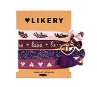 LIKERY Love Haargummi Set Damen - 4er Set Haargummis und Armbänder - elastische Haarbänder aus Stoff - Haargummi Armband 2in1 - Haarschmuck für Frauen Mädchen