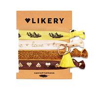 LIKERY Love Haargummi Set Damen - 4er Set Haargummis und Armbänder - elastische Haarbänder aus Stoff - Haargummi Armband 2in1 - Haarschmuck für Frauen Mädchen