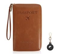 Likesing Reisepasshülle mit RFID Blocker Passport Hülle Reisepass Cover Organizer Reise Gadgets Ausweismappe Leder Mappe für SD SIM Karte Reiseunterlagen Dokumente Travel Essentials Holiday Geschenk