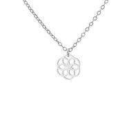 LIKGREAT Blume des Lebens Halskette Seeds of Life Anhänger Halskette Heilige Geometrie Symbol Halskette Spirituelle Heilung Amulett Schmuck (Silber-1)